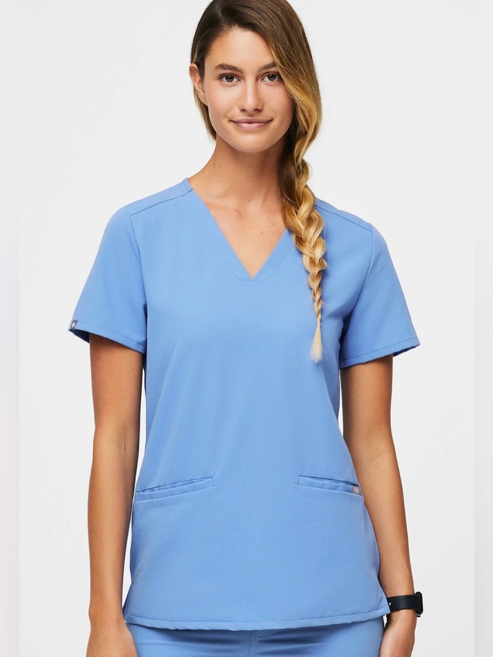 FIGS Casma 3-Pocket Scrub Top Blue FW1100 Women's Size S